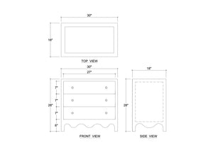 Chloe Small Dresser w/ Rafia-Blue Hand Home