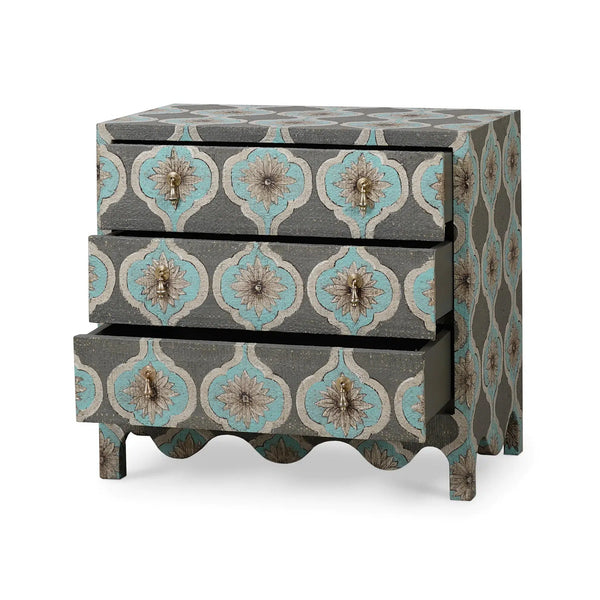 Chloe Small Dresser w/ Rafia-Blue Hand Home