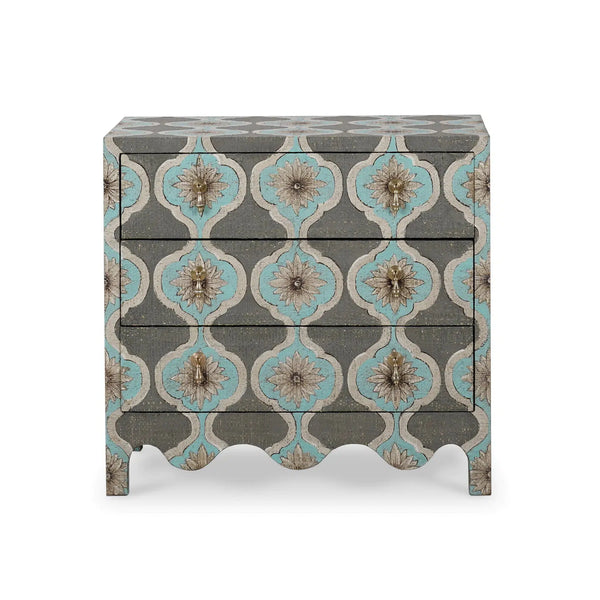 Chloe Small Dresser w/ Rafia-Blue Hand Home