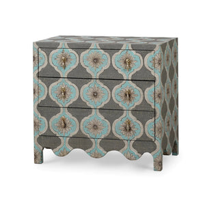 Chloe Small Dresser w/ Rafia-Blue Hand Home