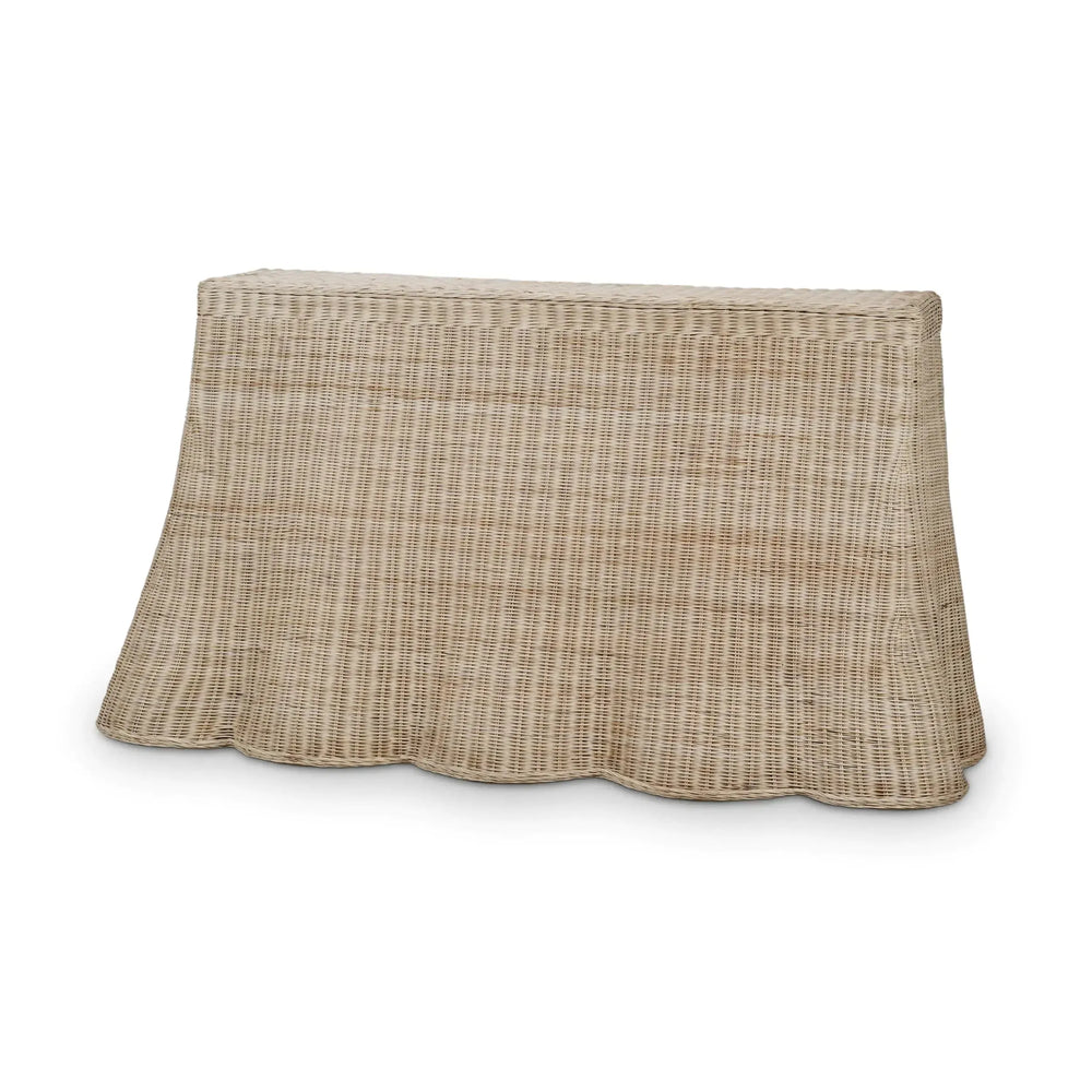 Newport Console Table In Rattan Natural-Blue Hand Home