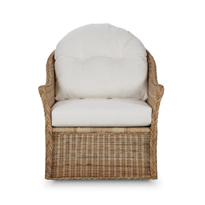 Nantucket Rattan Chair-Blue Hand Home