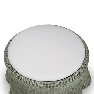 Newport Rattan Ottoman w/ Cushion-Blue Hand Home