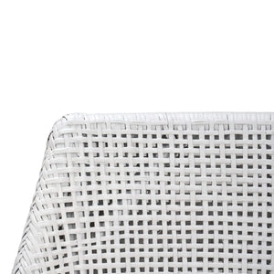 Savanah Dining Chair In True White Rattan & Legs W/ Arctic White Seat Cushion-Blue Hand Home