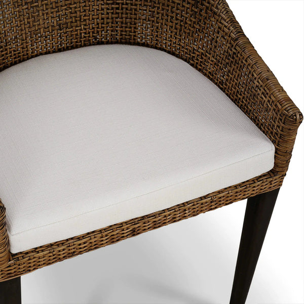 Savanah Rattan Dining Chair w/ Seat Cushion-Blue Hand Home