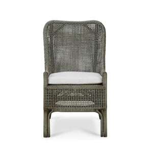 Cristo Rattan Dining Chair w/ Seat Cushion-Blue Hand Home