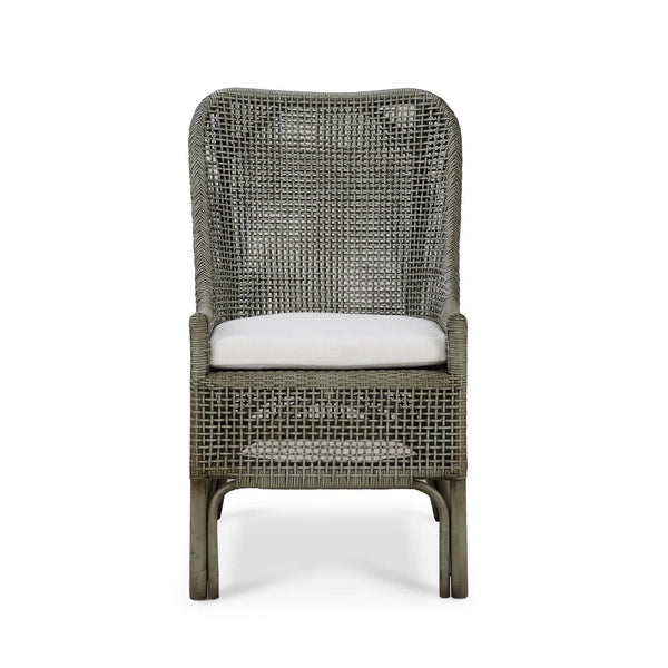 Cristo Rattan Dining Chair w/ Seat Cushion-Blue Hand Home