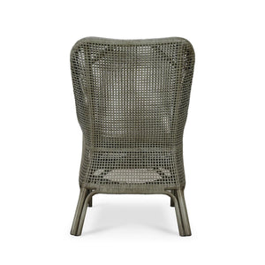 Cristo Rattan Dining Chair w/ Seat Cushion-Blue Hand Home