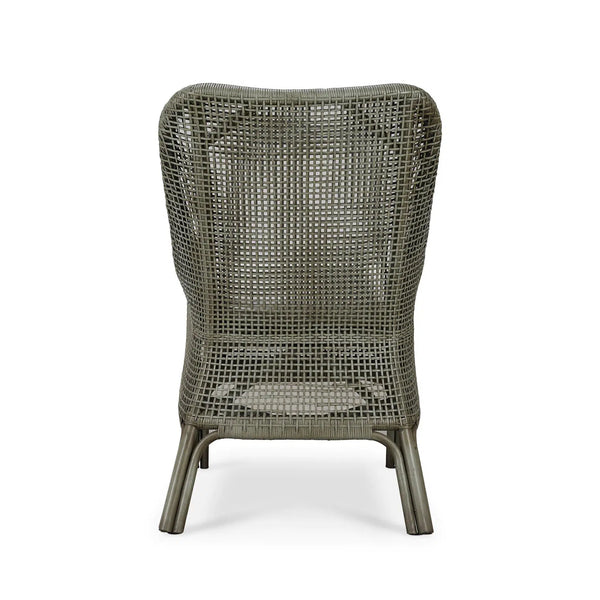 Cristo Rattan Dining Chair w/ Seat Cushion-Blue Hand Home