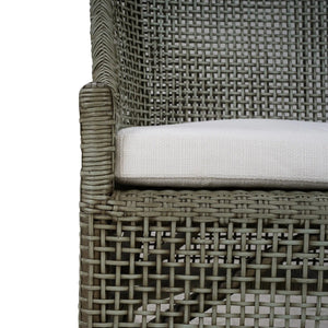 Cristo Rattan Dining Chair w/ Seat Cushion-Blue Hand Home