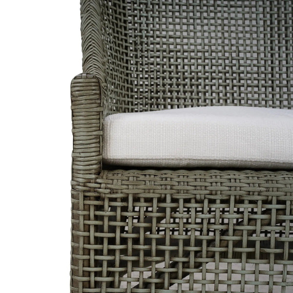 Cristo Rattan Dining Chair w/ Seat Cushion-Blue Hand Home