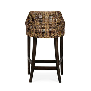 Savanah Rattan Barstool w/ Seat Cushion-Blue Hand Home