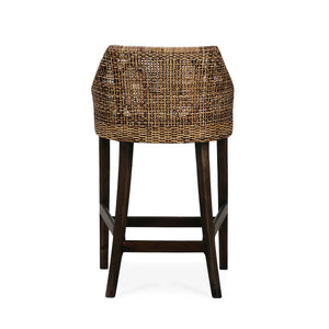 Savanah Rattan Counter Stool w/ Seat Cushion-Blue Hand Home