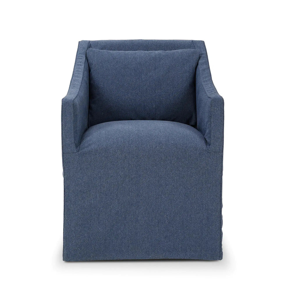 Zara Slipcovered Dining Chair w/ Arms-Blue Hand Home