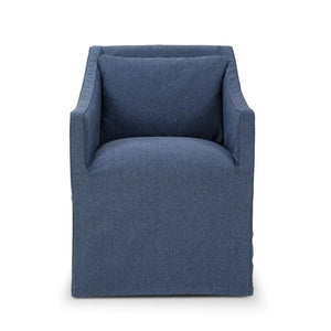 Zara Slipcovered Dining Chair w/ Arms-Blue Hand Home