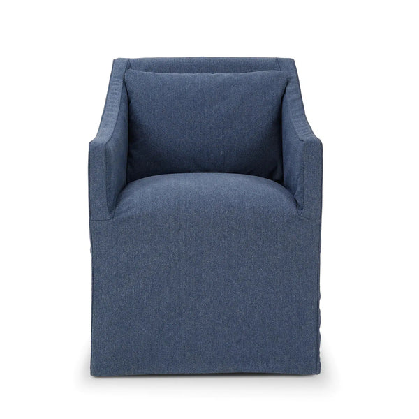 Zara Slipcovered Dining Chair w/ Arms-Blue Hand Home