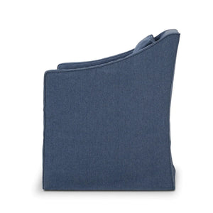 Zara Slipcovered Dining Chair w/ Arms-Blue Hand Home