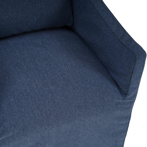 Zara Slipcovered Dining Chair w/ Arms-Blue Hand Home