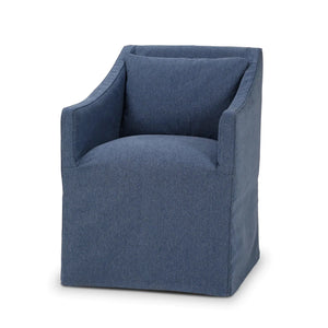Zara Slipcovered Dining Chair w/ Arms-Blue Hand Home