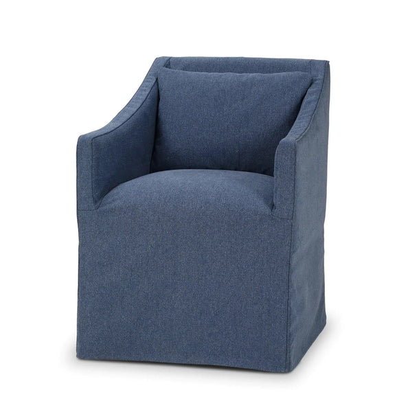 Zara Slipcovered Dining Chair w/ Arms-Blue Hand Home
