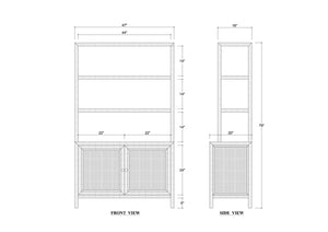Kagu Open Hutch w/ Rattan-Blue Hand Home