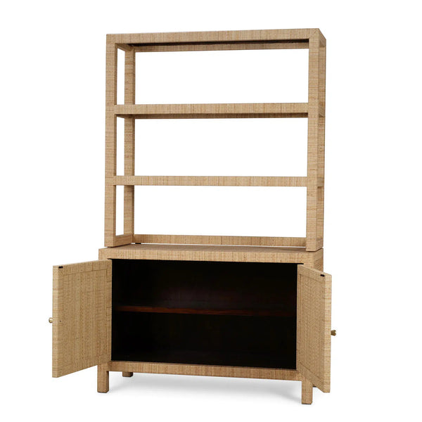 Kagu Open Hutch w/ Rattan-Blue Hand Home