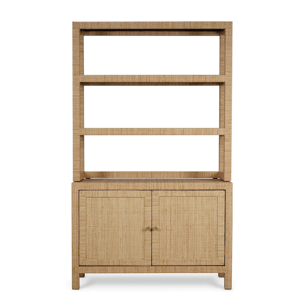 Kagu Open Hutch w/ Rattan-Blue Hand Home