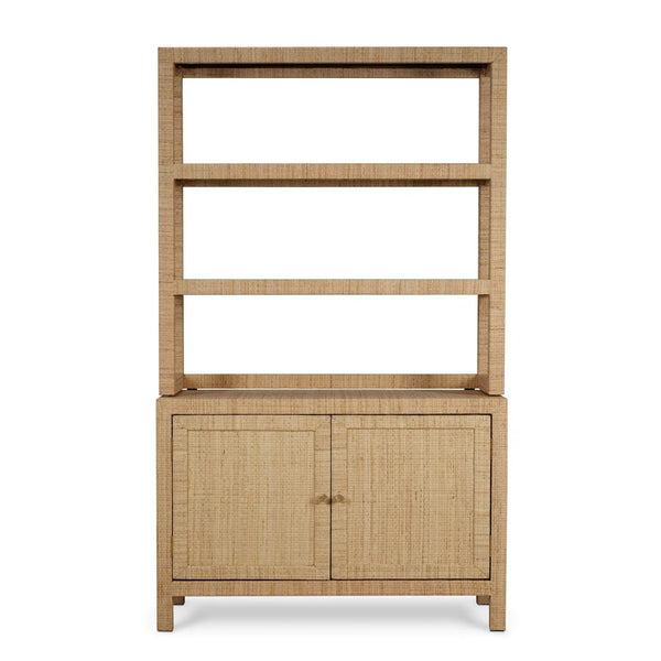 Kagu Open Hutch w/ Rattan-Blue Hand Home