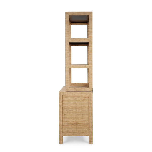 Kagu Open Hutch w/ Rattan-Blue Hand Home