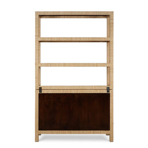 Kagu Open Hutch w/ Rattan-Blue Hand Home