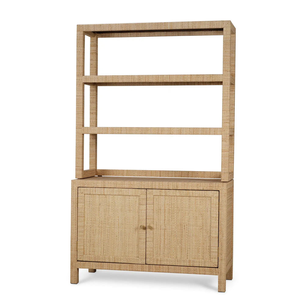 Kagu Open Hutch w/ Rattan-Blue Hand Home