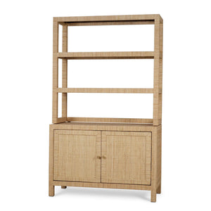 Kagu Open Hutch w/ Rattan-Blue Hand Home