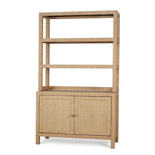 Kagu Open Hutch w/ Rattan-Blue Hand Home