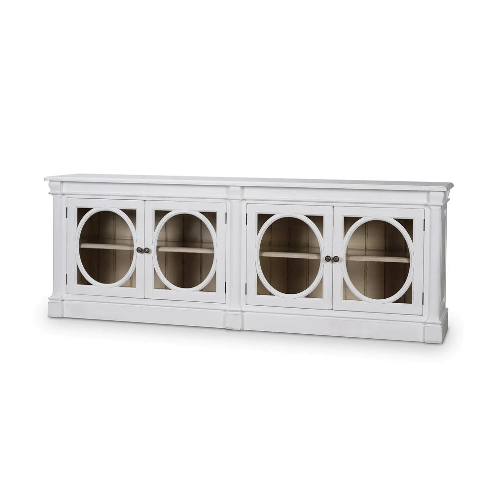 Fiona 4 Door Buffet w/ Glass Shelves-Blue Hand Home