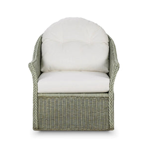 Nantucket Rattan Swivel Chair-Blue Hand Home