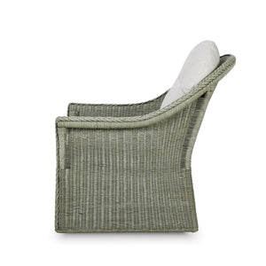 Nantucket Rattan Swivel Chair-Blue Hand Home