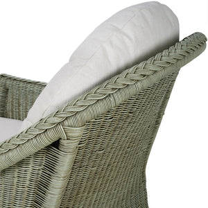 Nantucket Rattan Swivel Chair-Blue Hand Home