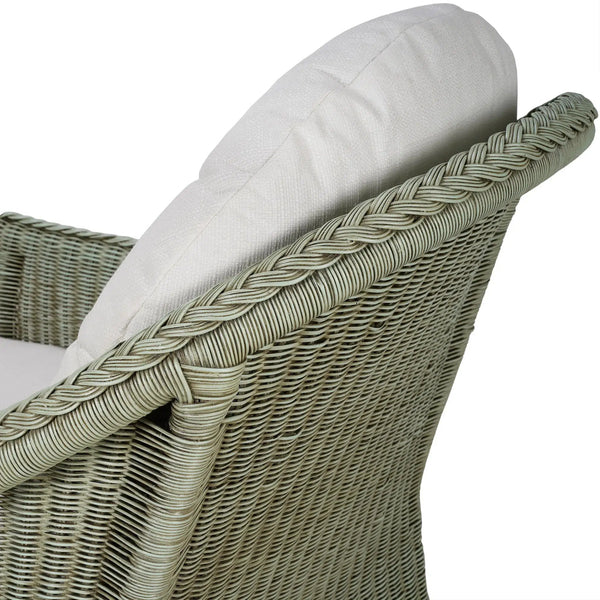 Nantucket Rattan Swivel Chair-Blue Hand Home