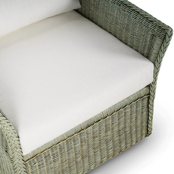 Nantucket Rattan Swivel Chair-Blue Hand Home