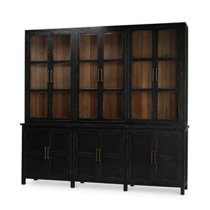 Madrone 12 Door Display Cabinet w/ Glass Shelves-Blue Hand Home