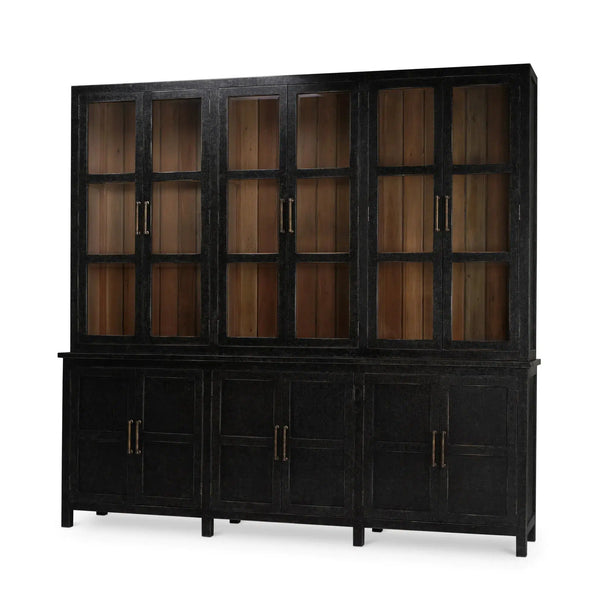 Madrone 12 Door Display Cabinet w/ Glass Shelves-Blue Hand Home