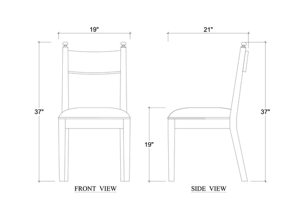 Bahama Dining Chair w/ Upholstered Seat-Blue Hand Home