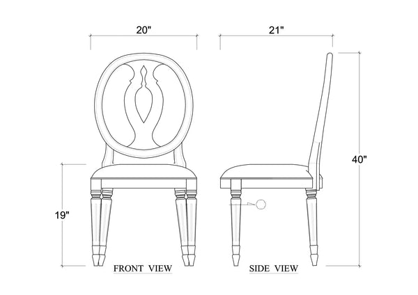 Fiona Dining Chair In Fruitwood W/ Upholstered Seat In Arctic White Performance Fabric-Blue Hand Home