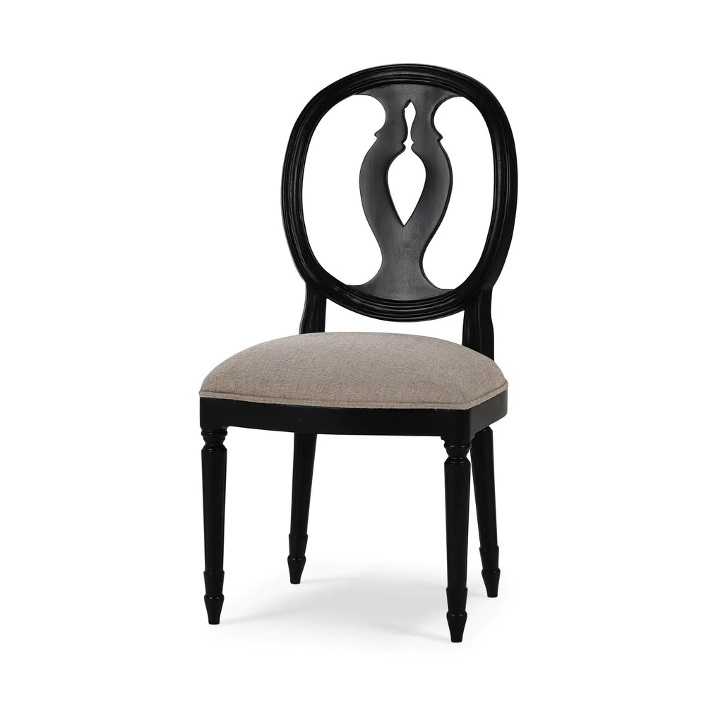 Fiona Dining Chair w/ Upholstered Seat-Blue Hand Home