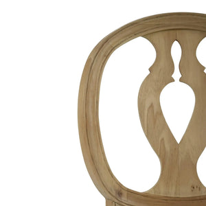 Fiona Dining Chair In Fruitwood W/ Upholstered Seat In Arctic White Performance Fabric-Blue Hand Home