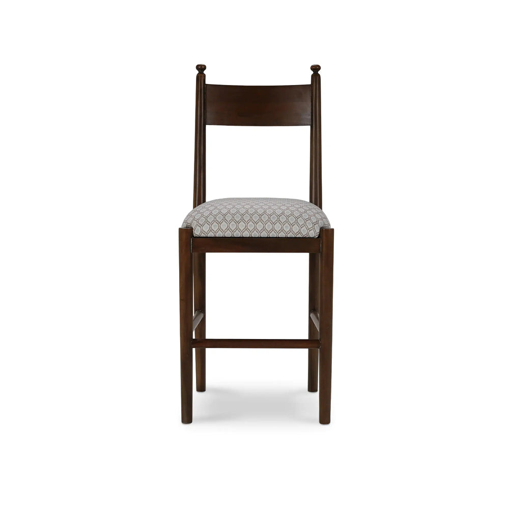 Bahama Counter Stool w/ Upholstered Seat-Blue Hand Home