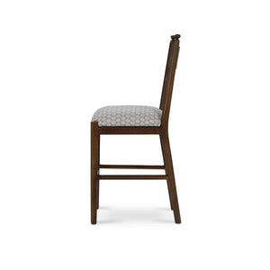 Bahama Counter Stool w/ Upholstered Seat-Blue Hand Home