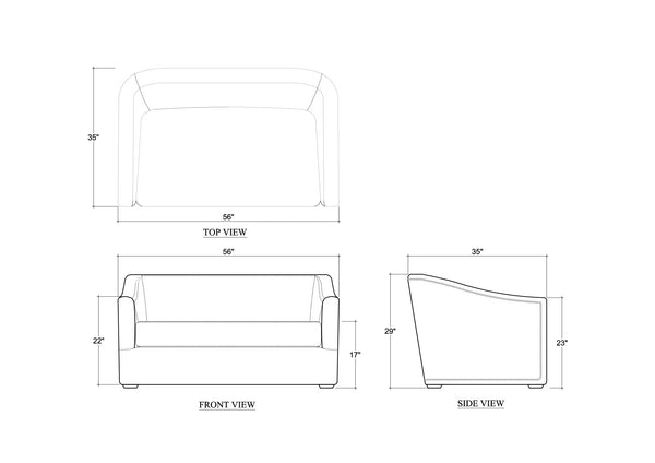 Victor Loveseat-Blue Hand Home