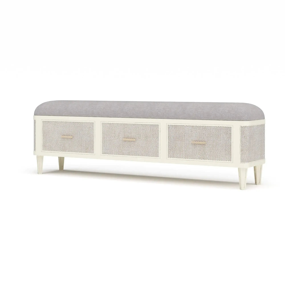 Lexington Bench w/ Rattan-Blue Hand Home