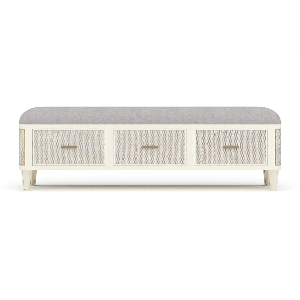 Lexington Bench w/ Rattan-Blue Hand Home